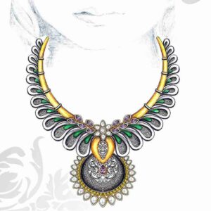 22K / 916 Gold Ladies Uncut Antique necklace set