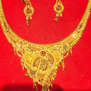 22KT Gold Ladies Calcutti Handmade Bridal Necklace Set