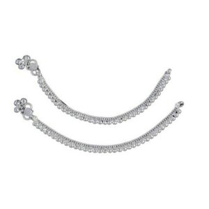 Fancy Silver Ladies Anklet