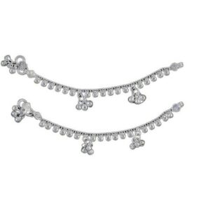 Fancy Silver Ladies Anklet