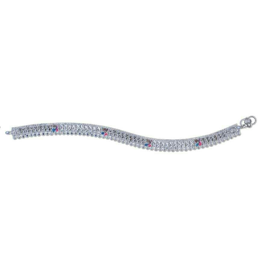 Fancy Silver Ladies Anklet