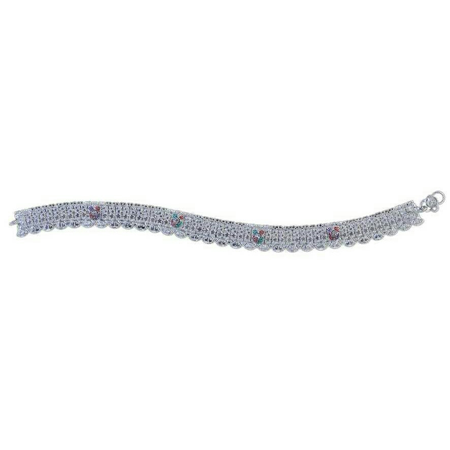 Fancy Silver Ladies Anklet