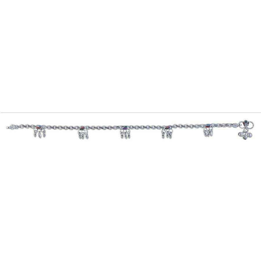 Fancy Silver Ladies Anklet