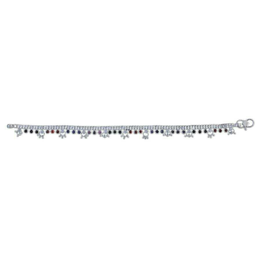 Fancy Silver Ladies Anklet
