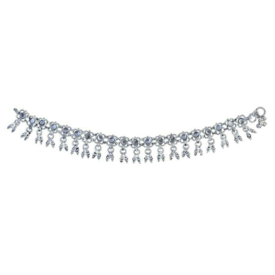 Fancy Silver Ladies Anklet