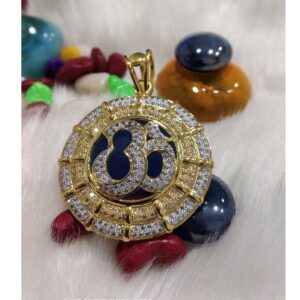 Modern 916 Gold Om Shape Pendant