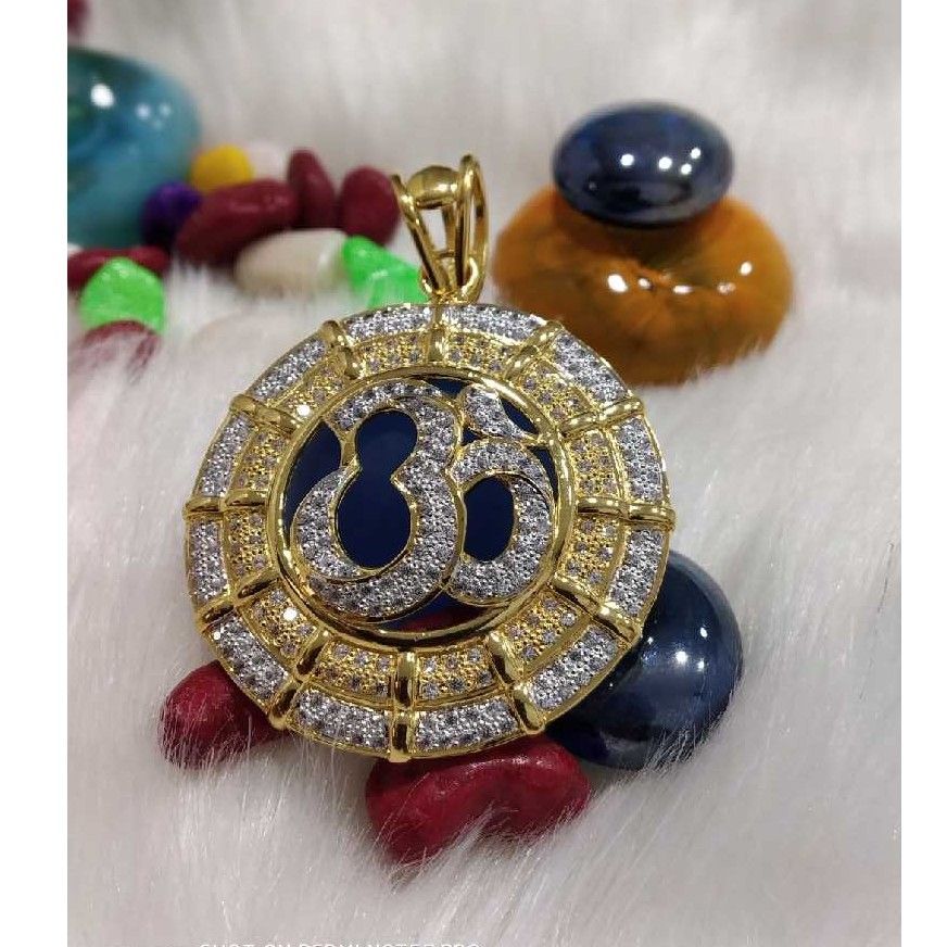 Modern 916 Gold Om Shape Pendant