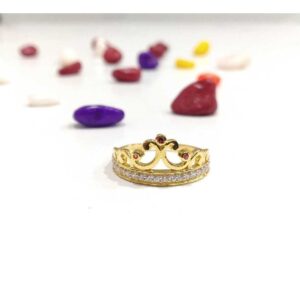 Gold Crown Shape Ladies Ring