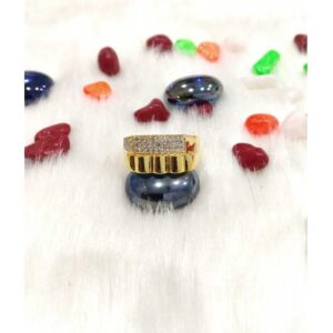 22KT Gold CZ Diamond Gents Ring