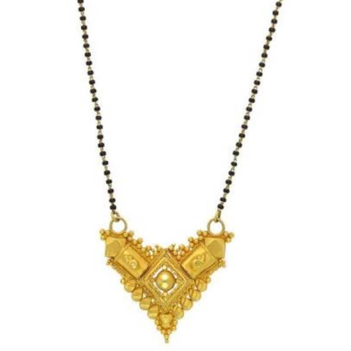Gold Ladies Indian Fancy Mangalsutra Yellow