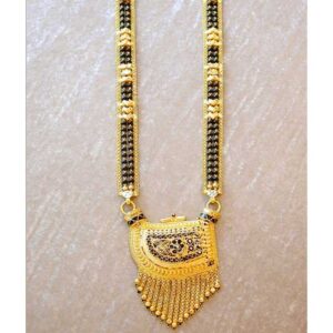 Gold Ladies Indian Fancy Mangalsutra Yellow