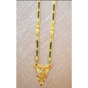 Gold Ladies Indian Fancy Mangalsutra Yellow