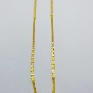 22k/916 yellow oval pearls shape design chain