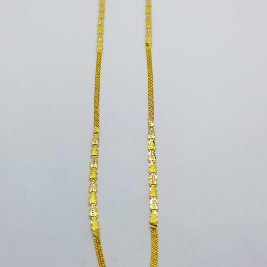 22k/916 yellow oval pearls shape design chain
