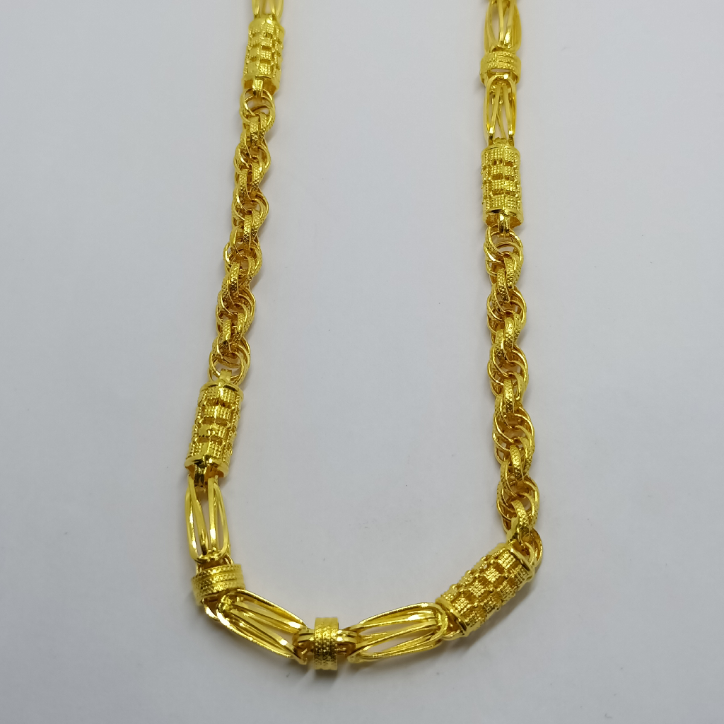 22k/916 yellow pearls gold chain for mens - Image 2