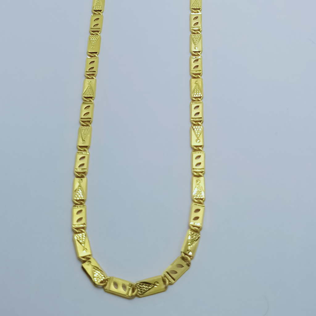 22k Yellow Gold Elegant hollow navabi chain - Image 2
