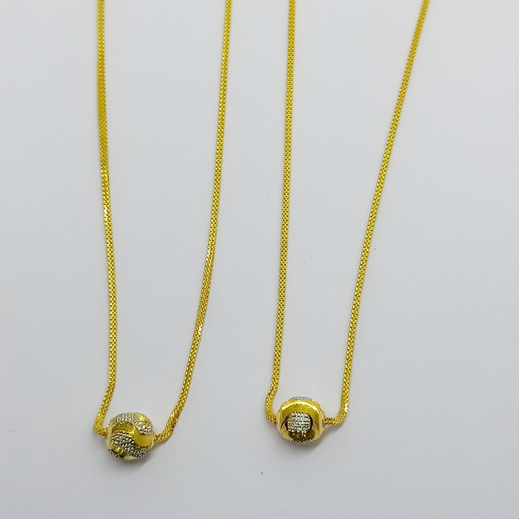 916 gold fancy single ball chain