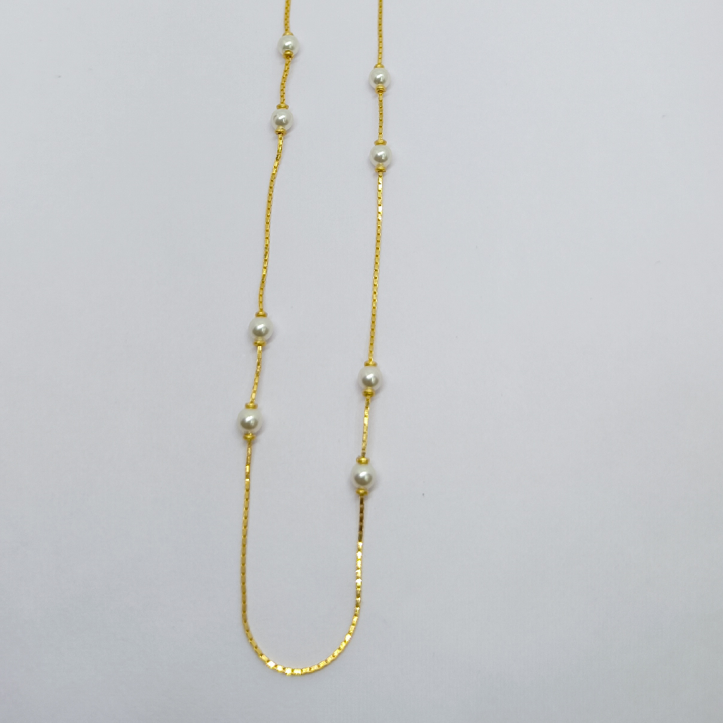 916 Gold Fancy Gold Pearl Chain - Image 2