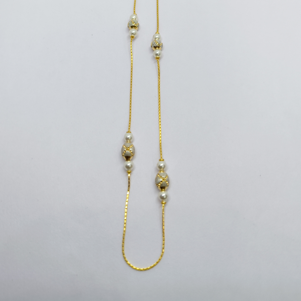 916 Gold Ladies Fancy Moti Chain - Image 2