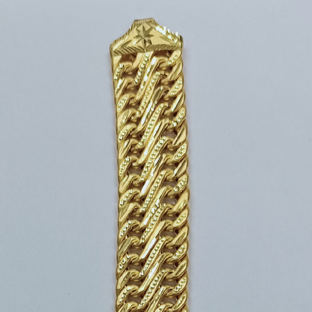 916 Gold Gents Bracelet Brg3080 - Image 3