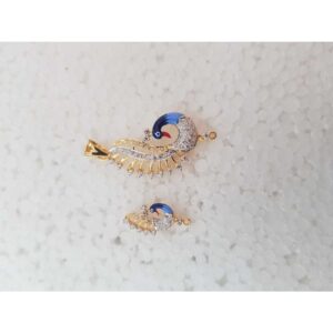 22KT Gold Colourful Design CZ Pendant