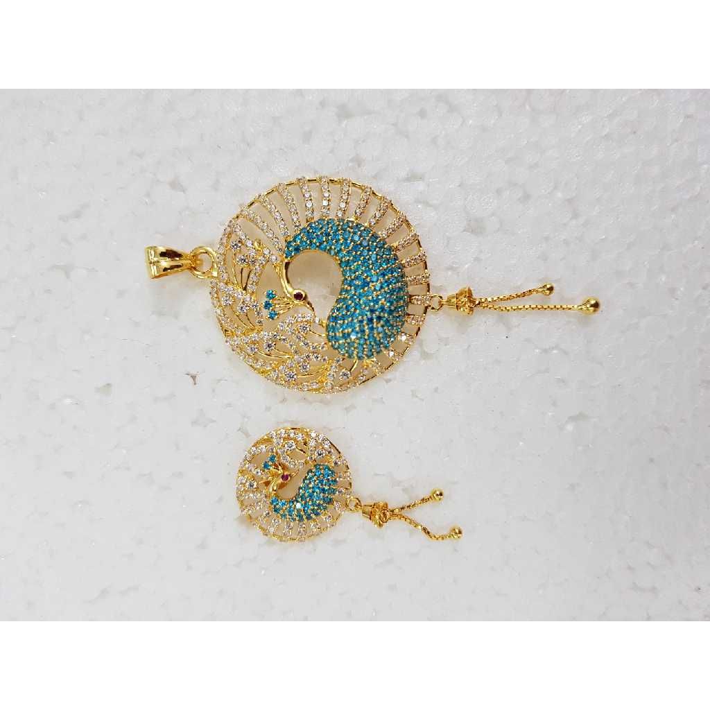 22KT Gold Colourful Design CZ Pendant