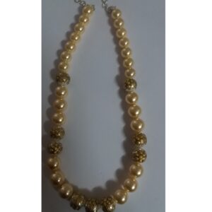 gold work pearl necklace set