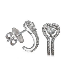 916 Gold Heart Shape Diamond Earrings