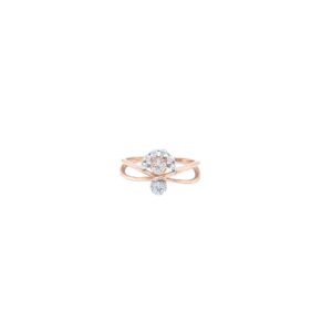 Abstract yellow gold globule finger ring