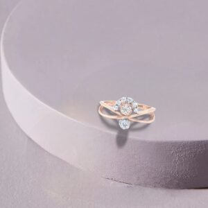 Abstract yellow gold globule finger ring