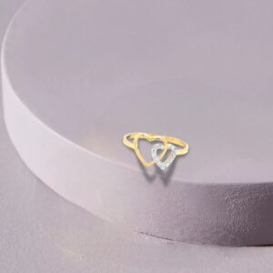 Heart net gold ring