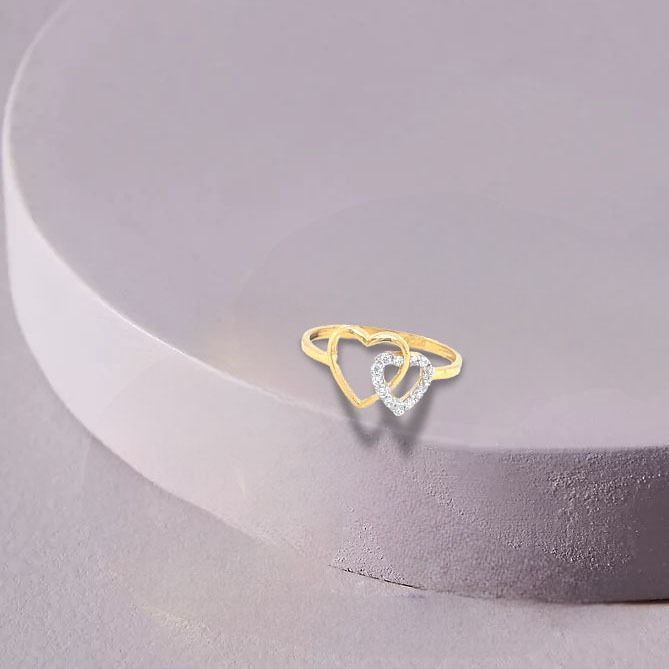 Heart net gold ring