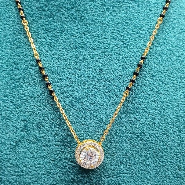 916 gold Round cz mangalsutra - Image 2