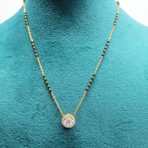 916 gold Round cz mangalsutra
