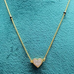 22k gold light Heart cz mangalsutra