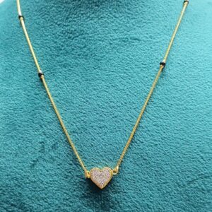 22k gold light Heart cz mangalsutra