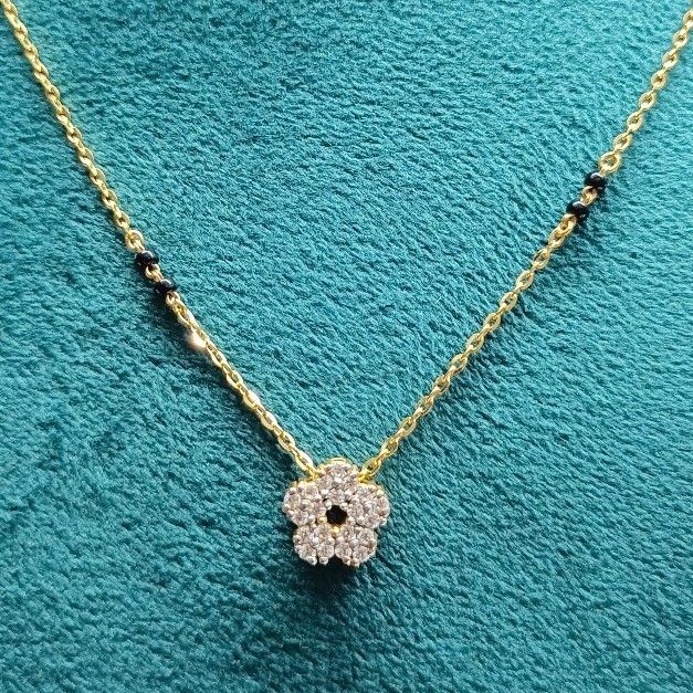 22k gold light weight cz mangalsutra - Image 2