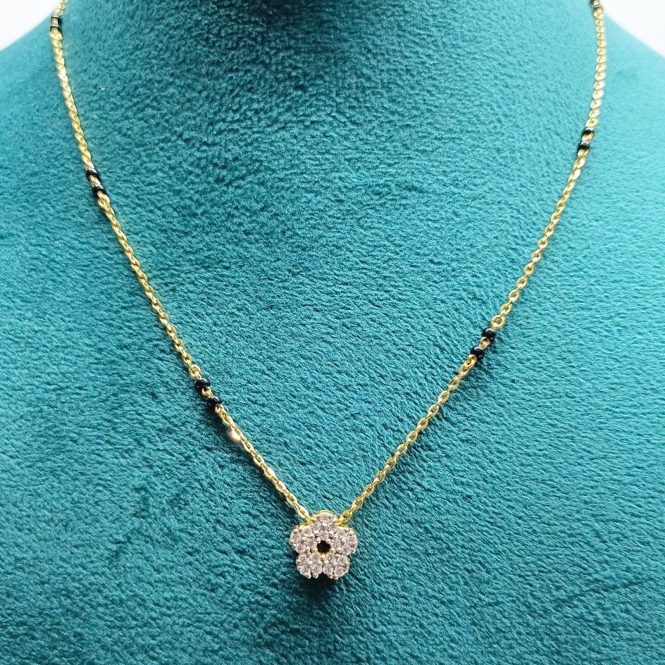 22k gold light weight cz mangalsutra