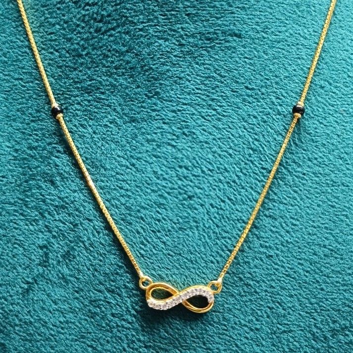 22crt Gold Light Weight CZ Mangalsutra - Image 2