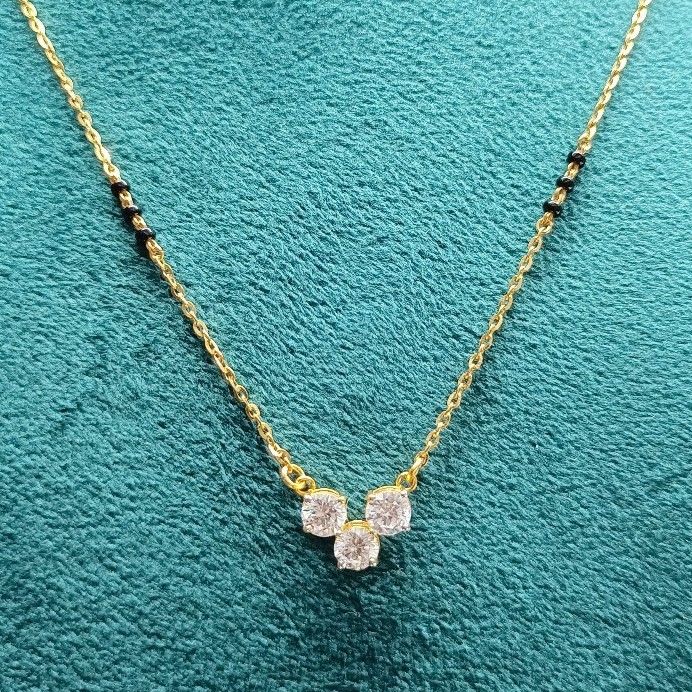 22crt Gold Light Weight Gold CZ Mangalsutra - Image 2