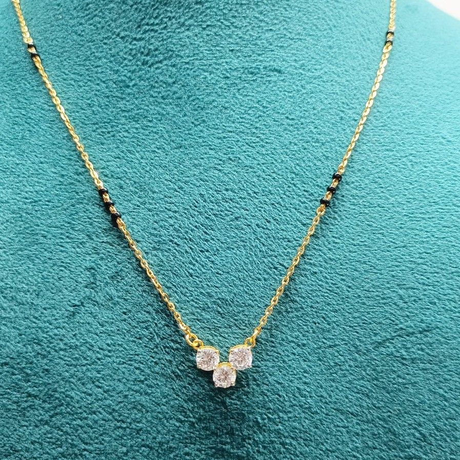 22crt Gold Light Weight Gold CZ Mangalsutra