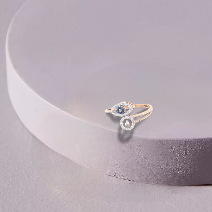 Evil Eye Gold Finger Ring