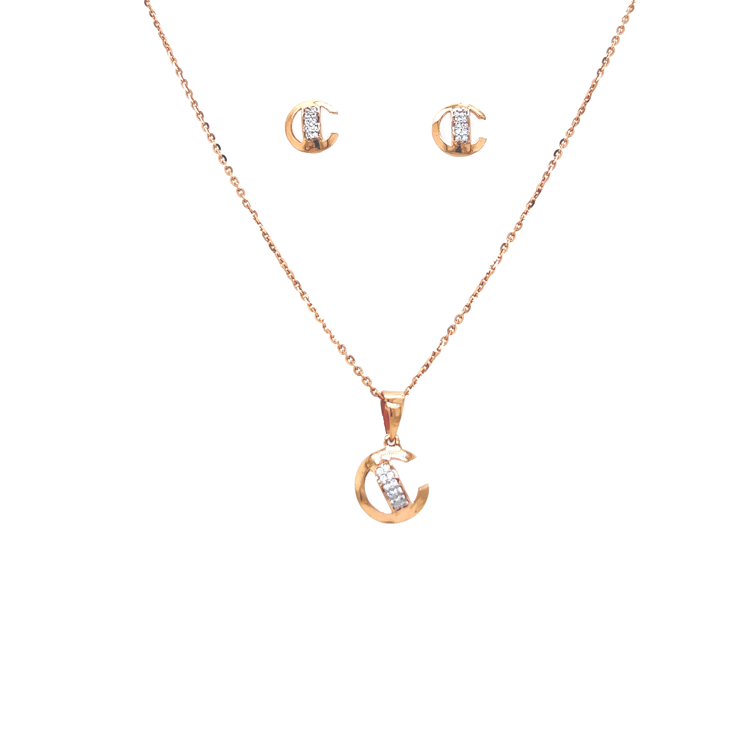 Ethereal Gold Carved Pendant Set