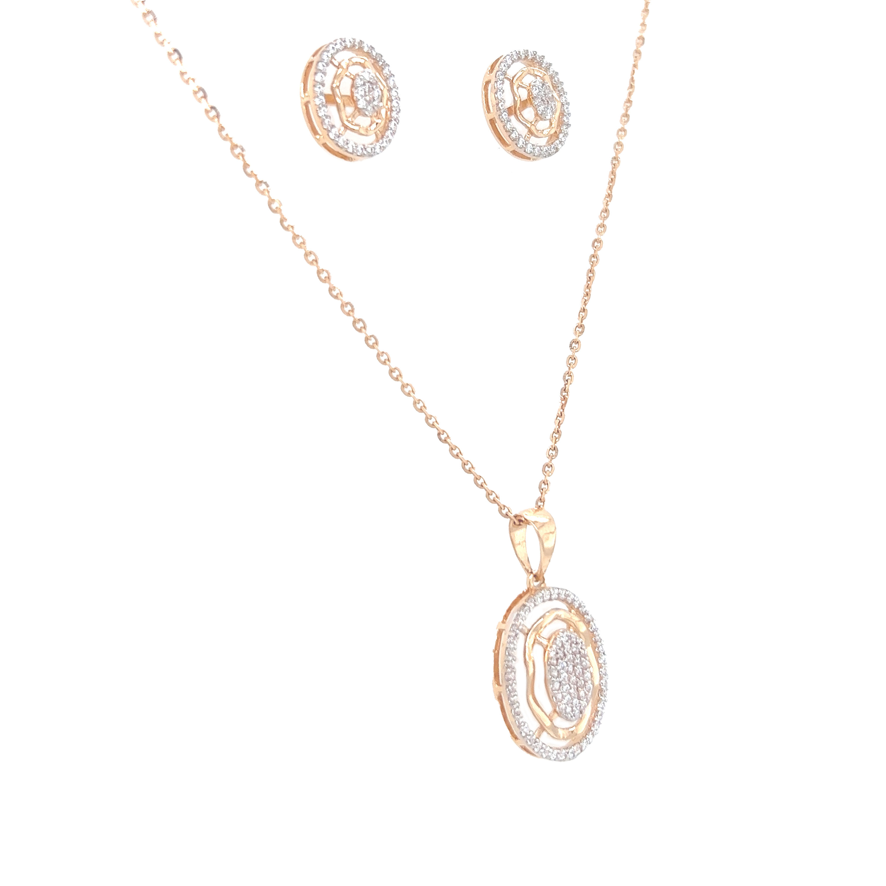 gold pendant and earrings set