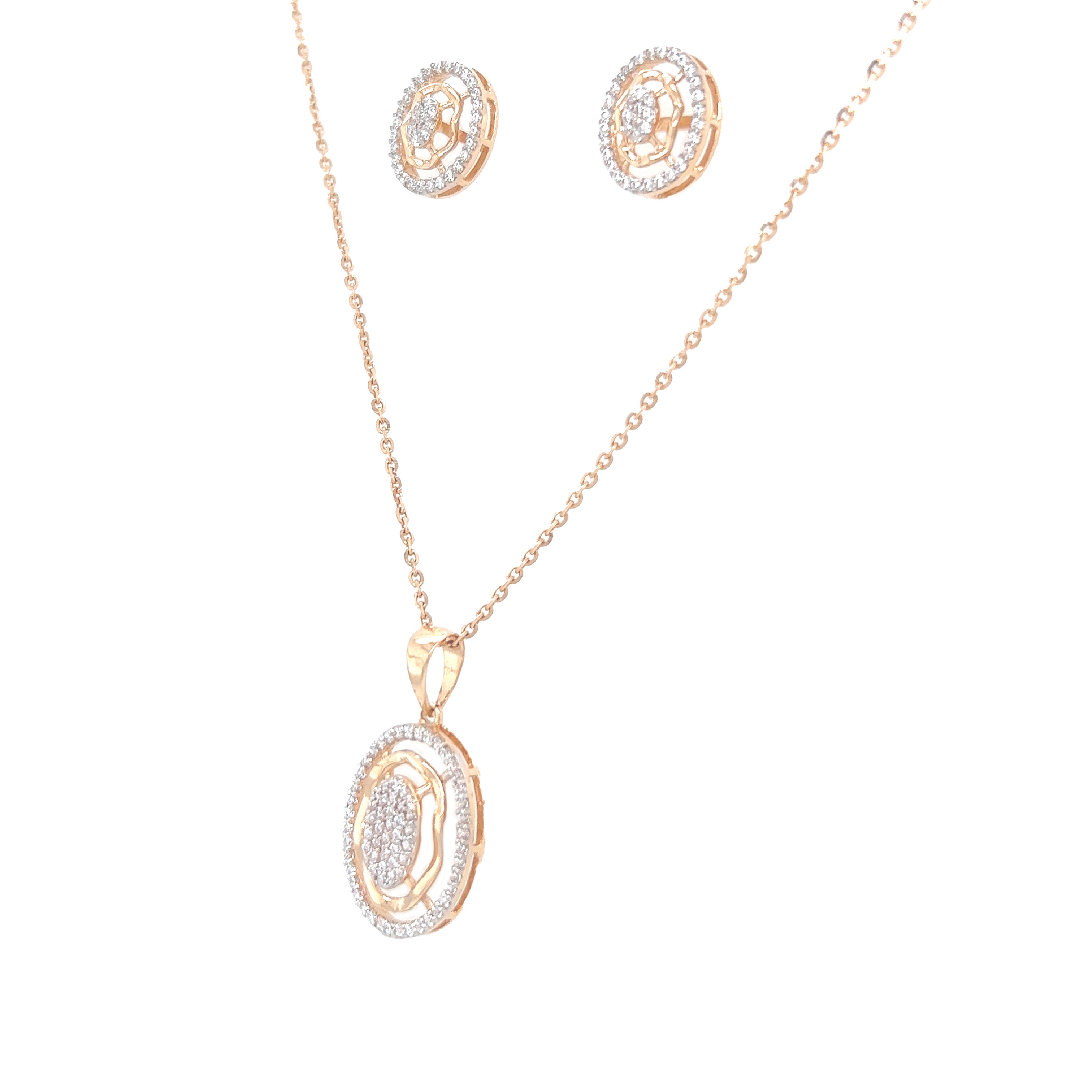 gold pendant and earrings set