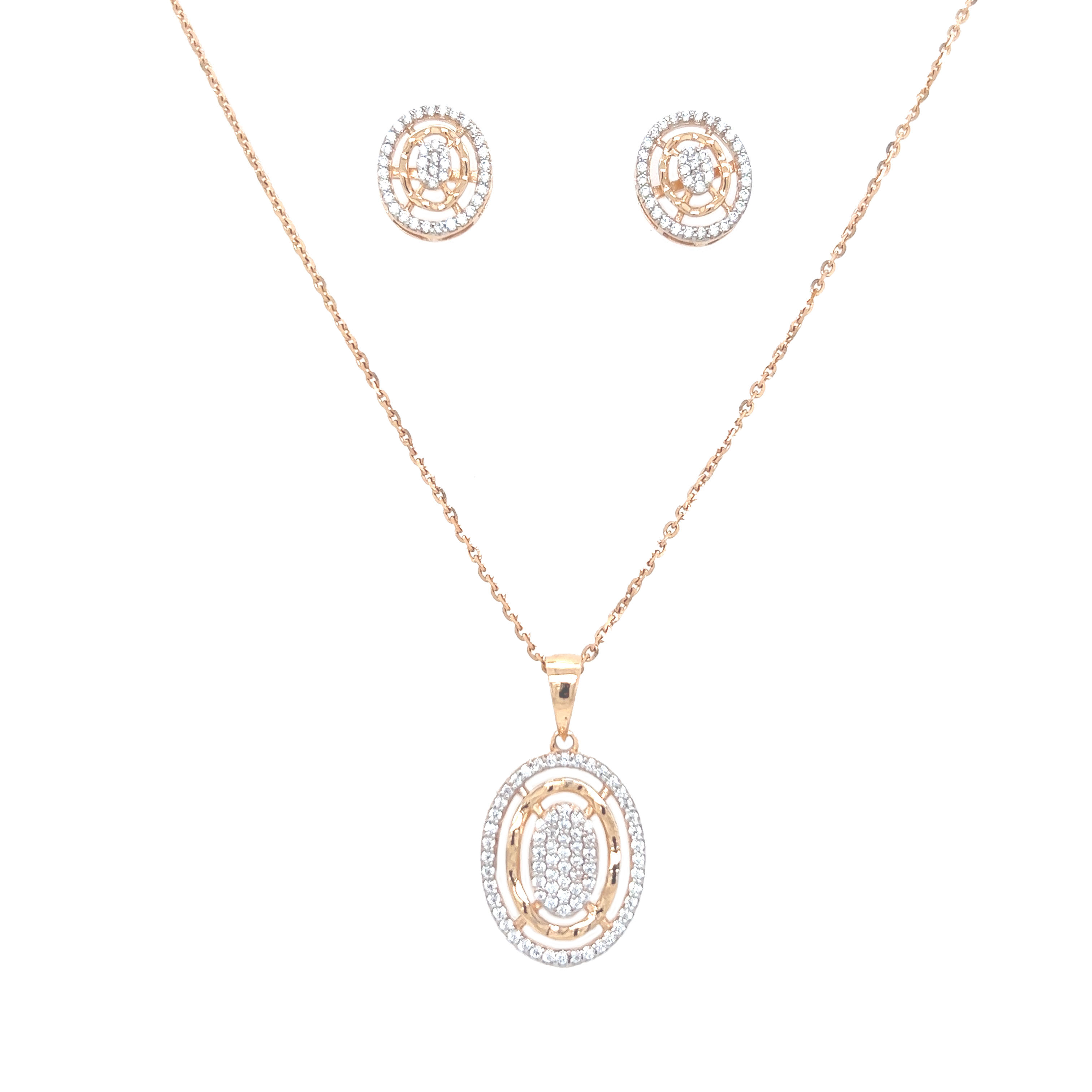 gold pendant and earrings set