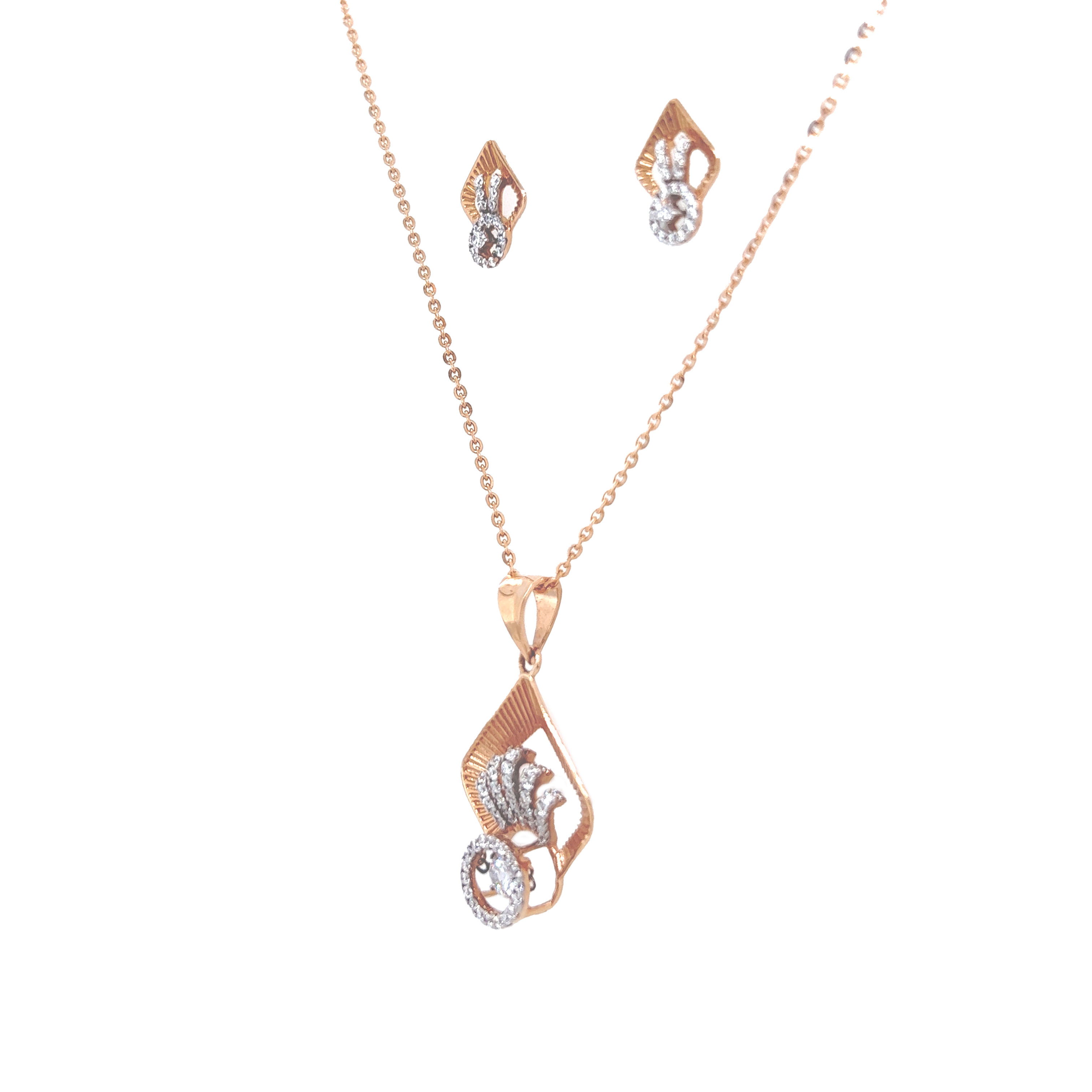 Splendid Gold Pendant And Earrings Set