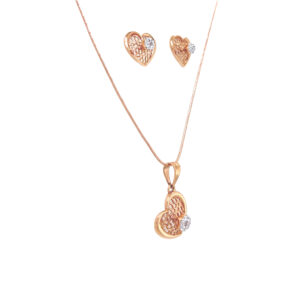 Artsy Gold Pendant And Earrings Set