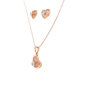Artsy Gold Pendant And Earrings Set