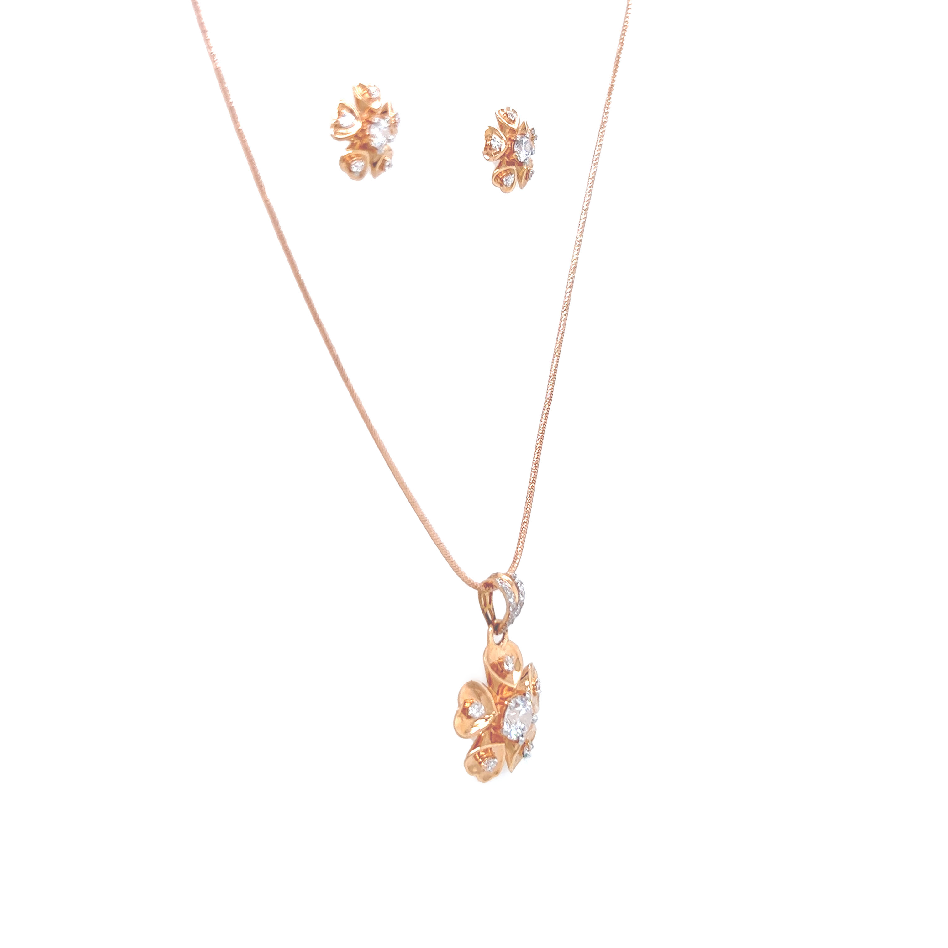 Splendid Gold Pendant And Earrings Set